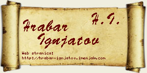 Hrabar Ignjatov vizit kartica